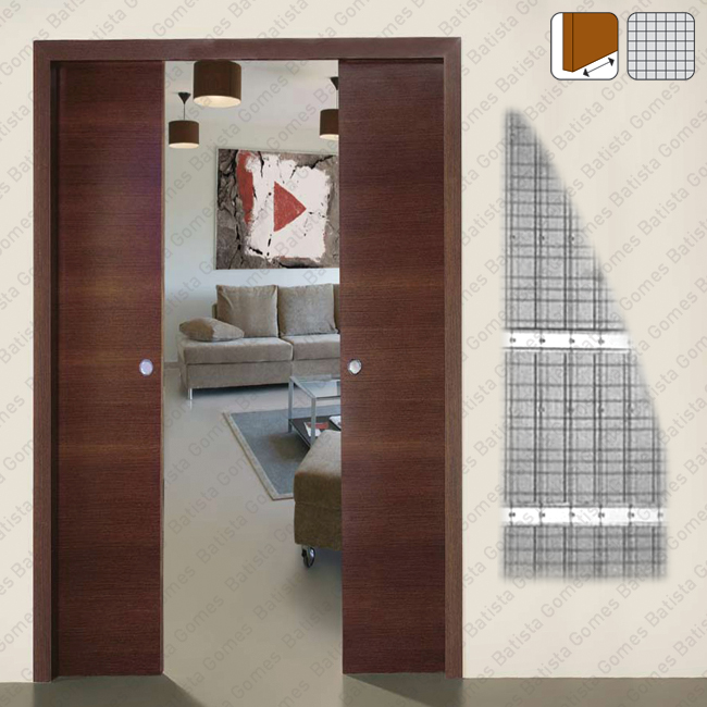 Estrutura/Cassete BOXKEL MITO para portas correr 2 folhas - Reboco / Gesso